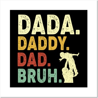 Dada Daddy Dad Bruh Gifts Men Funny Fathers Day Dad Vintage Posters and Art